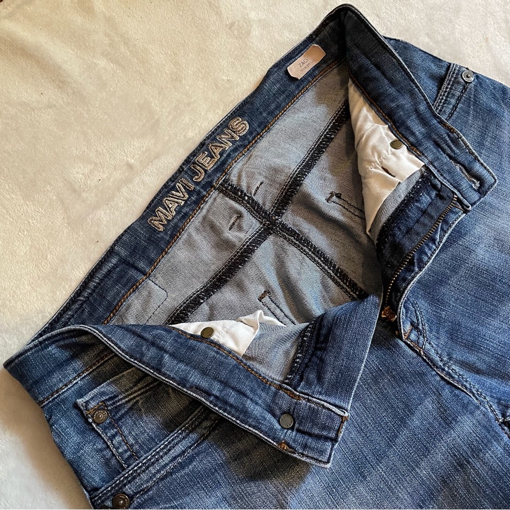 Mavi Jeans Sz 31 x 34 Zach Straight Leg Jeans Blue Wash Stretch Denim Men’s